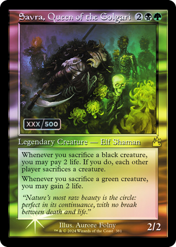 Savra, Queen of the Golgari (rvr)