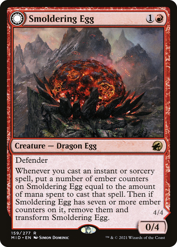 Smoldering Egg // Ashmouth Dragon (mid)