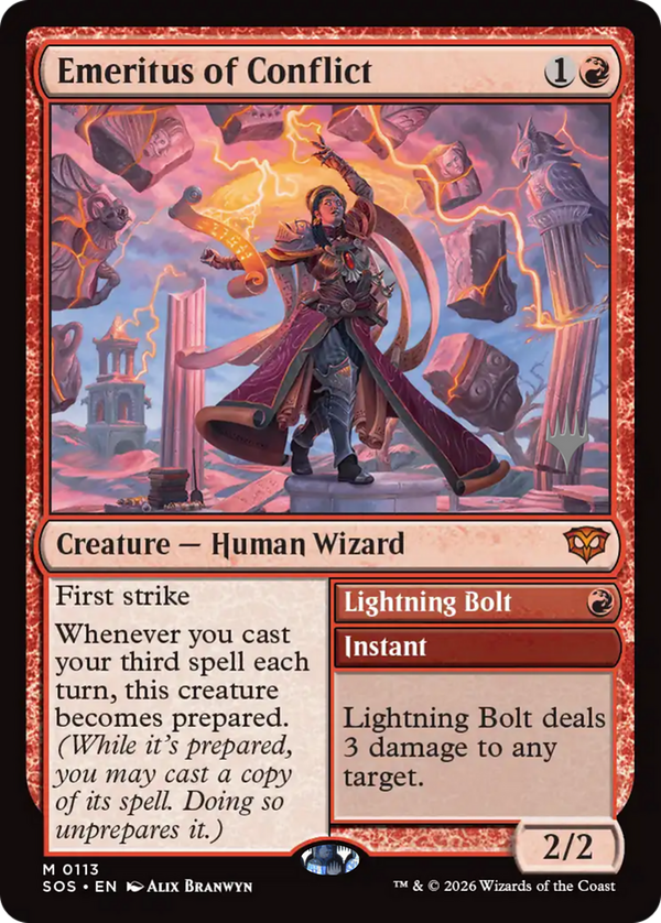 Emeritus of Conflict // Lightning Bolt (psos)