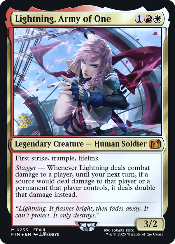 Lightning, Army of One (pfin)