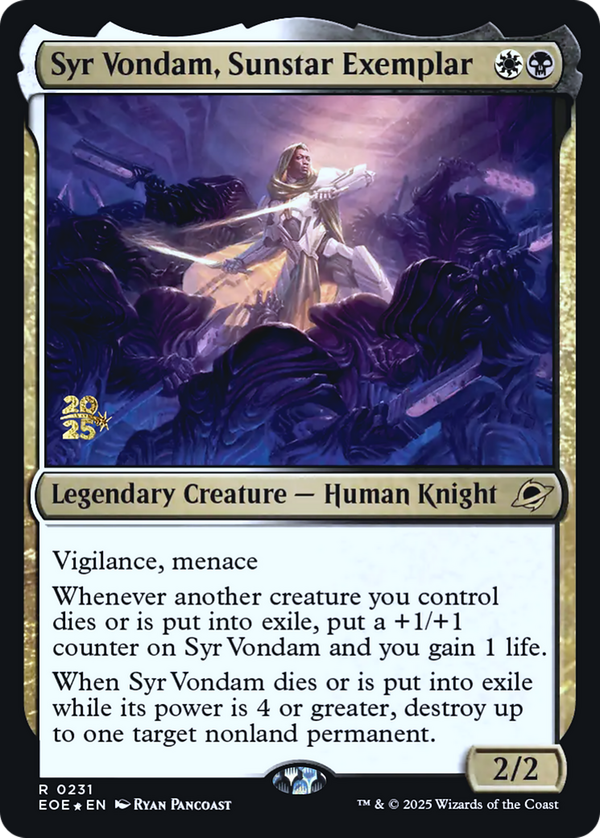 Syr Vondam, Sunstar Exemplar (peoe)